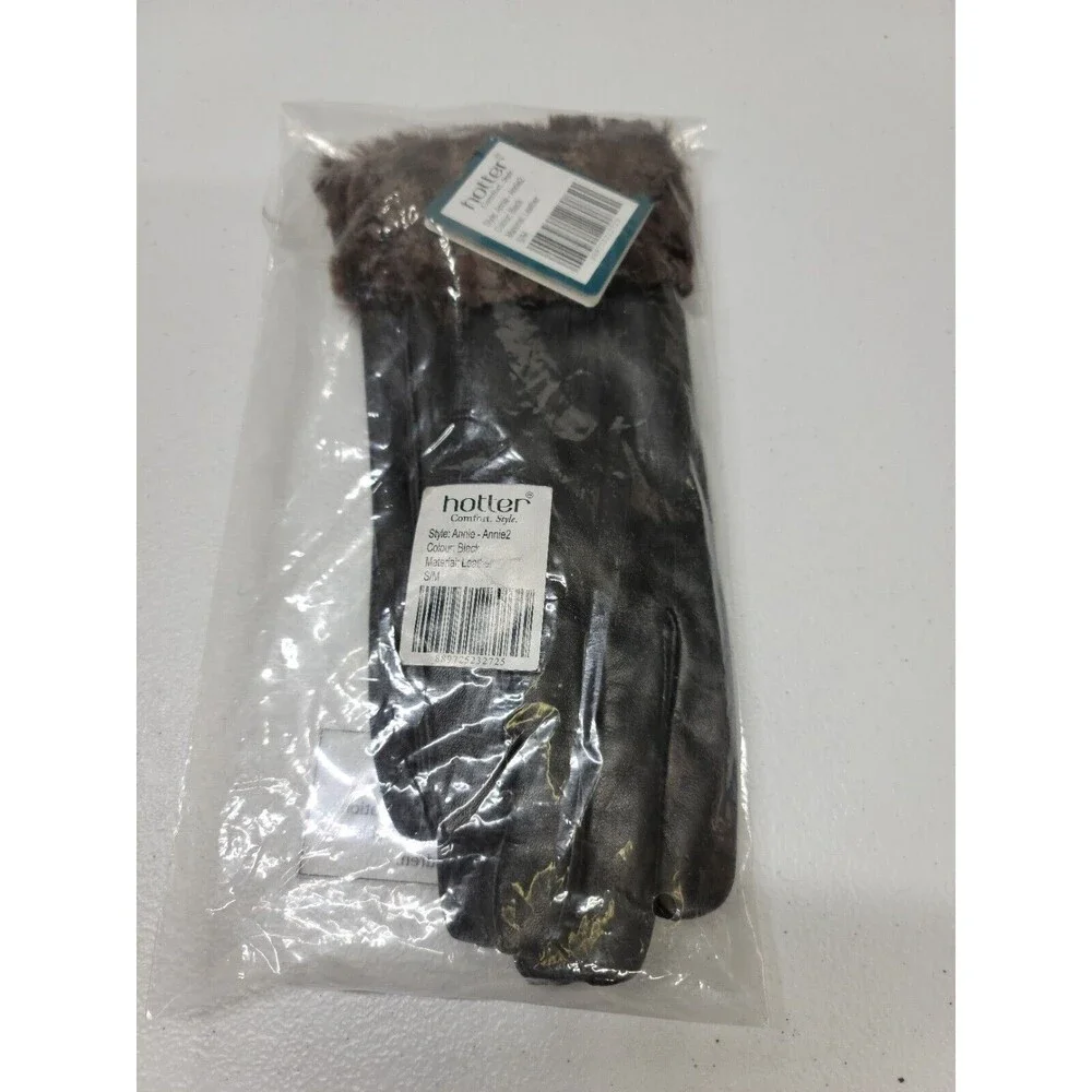 Hotter Comfort Concept Elegant Leather Gloves Large Dark Brown Driving